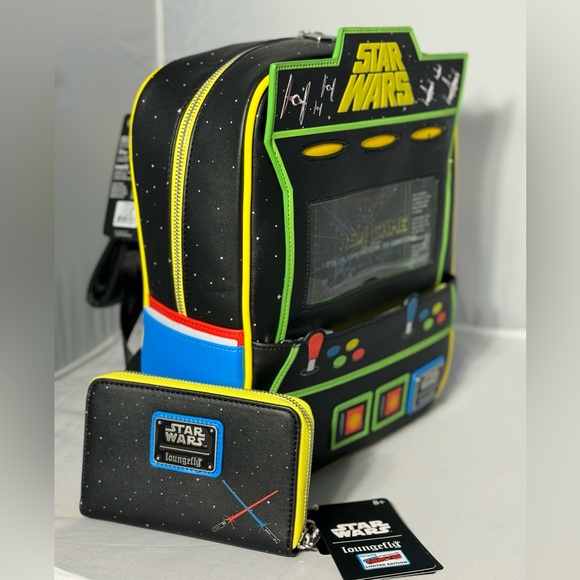 Loungefly Star Wars Vintage Video Game Lenticular Backpack/Wallet NYCC ‘23 LE - Picture 10 of 15